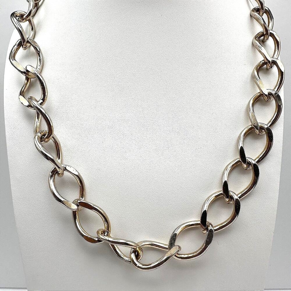 Vintage Gold Tone Chunky Chain Necklace Oversized Link Statement Retro Boho Y2K